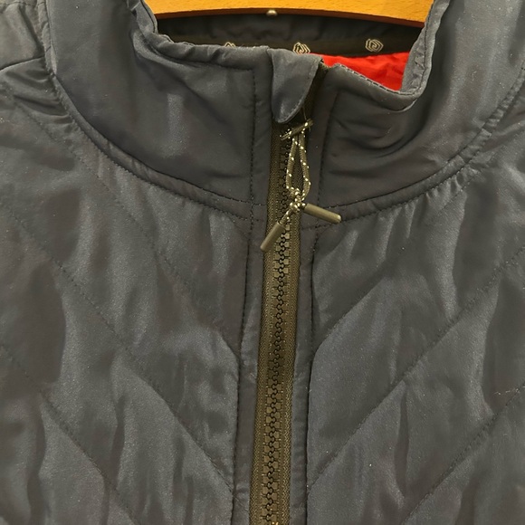 ZELOS Navy Quilted Zip-Up Vest Red Lining Size XL - Picture 7 of 12